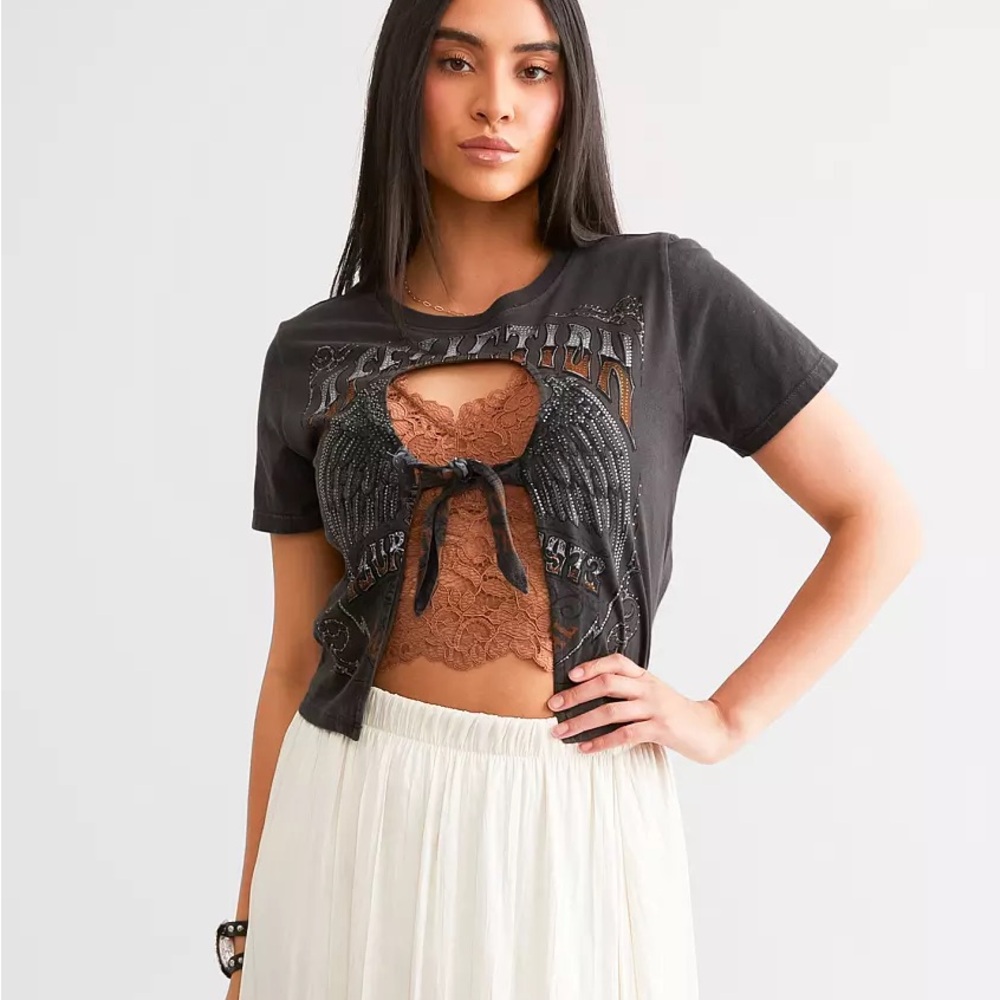 Affliction Black and Brown Graphic Tee